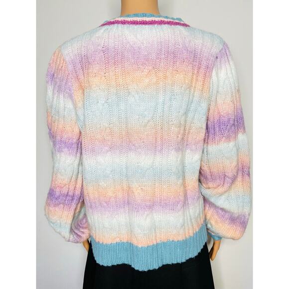 KARLIE women’s pullover cable knit sweater size M - Picture 5 of 10